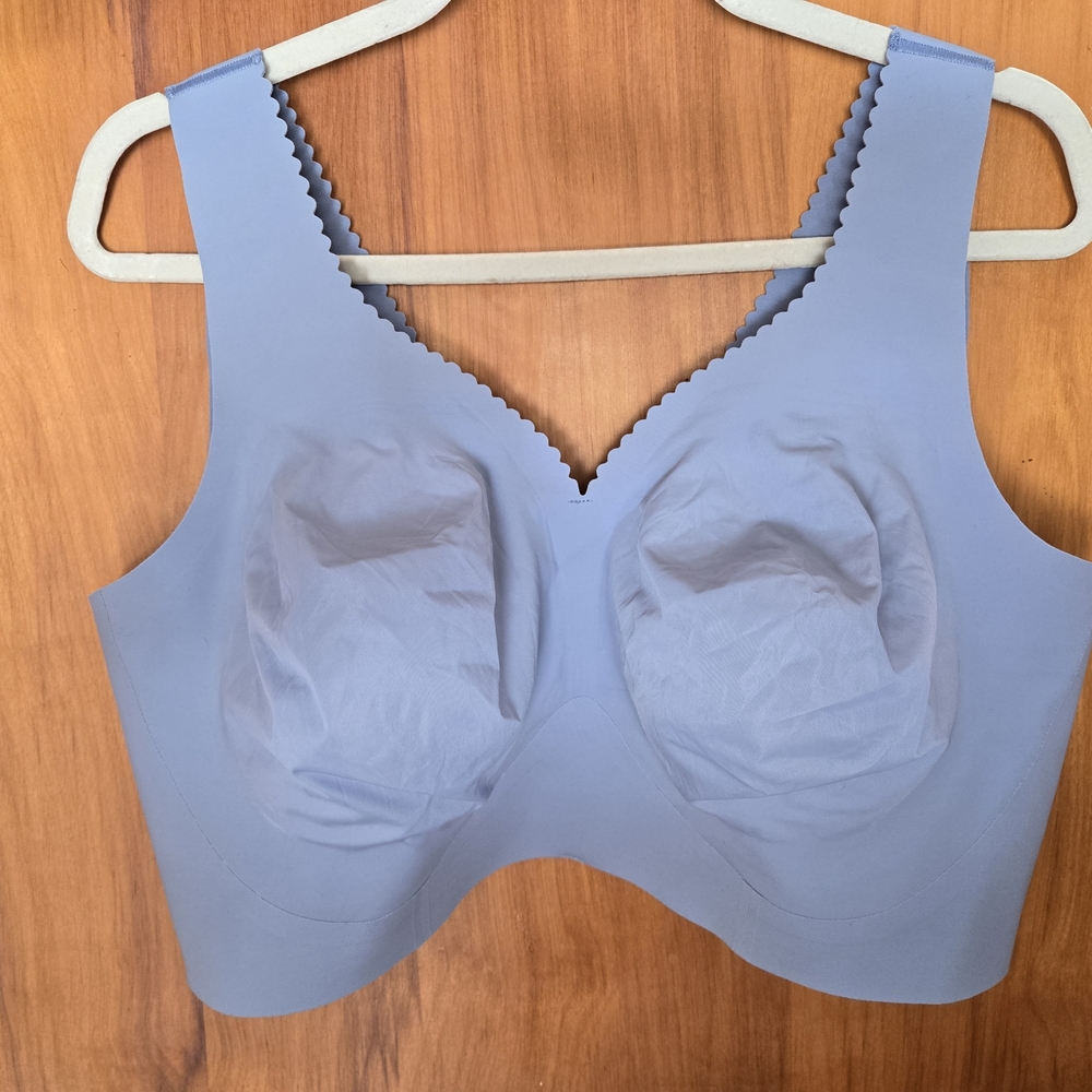 The Evelyn Bralette Cloud Blue Plus Size Scalloped Seamless Wireless 3X Bobbie